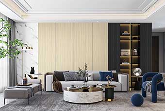 濮阳轻奢风格-客厅